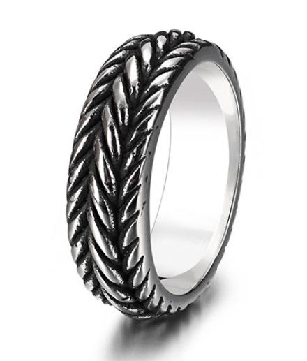 New Viking Style Vertical Stripe Texture Unisex Ring