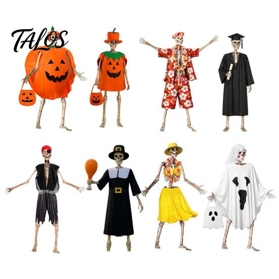 Skull Costume Set, Easy-to-Wear Outdoor Skeleton Outfit, Reinforced Stitching Durable Cosplay Costume, for Home Courtyard Balcony