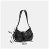 Women  Fashion Shoulder Bags Black PU Leather Underarm Bags Ladies High Quality Handbags Hot Girls Armpit Bags Wallet Purse