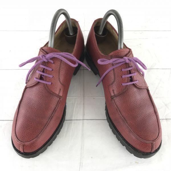 Europe Melvin & Hamilton Leather U-Tip Shoes Men 24.5 Red Brown Rubber Sole(USED)