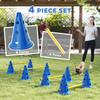 Dog Agility Equipment Set Of Eight Cones Eight Poles W Carry Bag Four Piece Adjustable Height Jumping Obstacles Blue