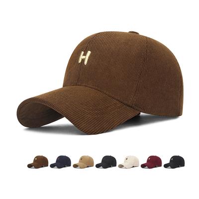 Autumn Winter Embroidery Letters Corduroy Cap Men Women Velvet Warm Baseball Cap