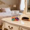WTEMPO Clear Plastic Empty Decorative Jars with Lids Transparent Daily Items Wide-Mouth Refillable Storage Containers Festive Party Decor Storage Jars