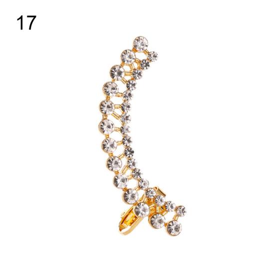 1Pc Women Rhinestone Flower Butterfly Ear Stud Cuff Clip Earring Helix Jewelry