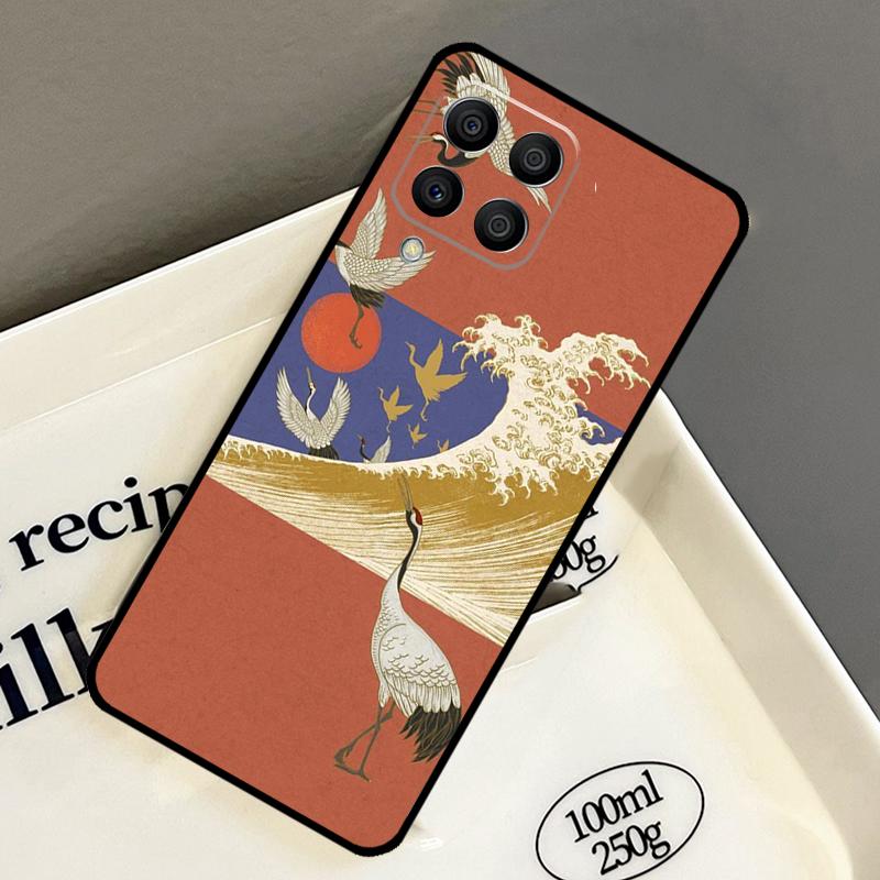 Kunst Kran Wellen Hülle Für Samsung Galaxy M33 M53 M13 M15 M35 M55 M32 M16 M36 M56 M54 M20 M52 M34 M14 M11 M31