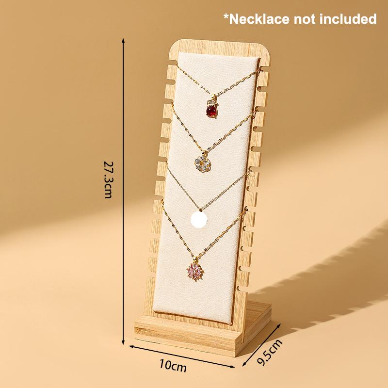 1 ks vertikální stojan na šperky a náhrdelníky z bambusu, vhodný pro prodejní prezentaci šperků a rodinné vystavení náhrdelníků