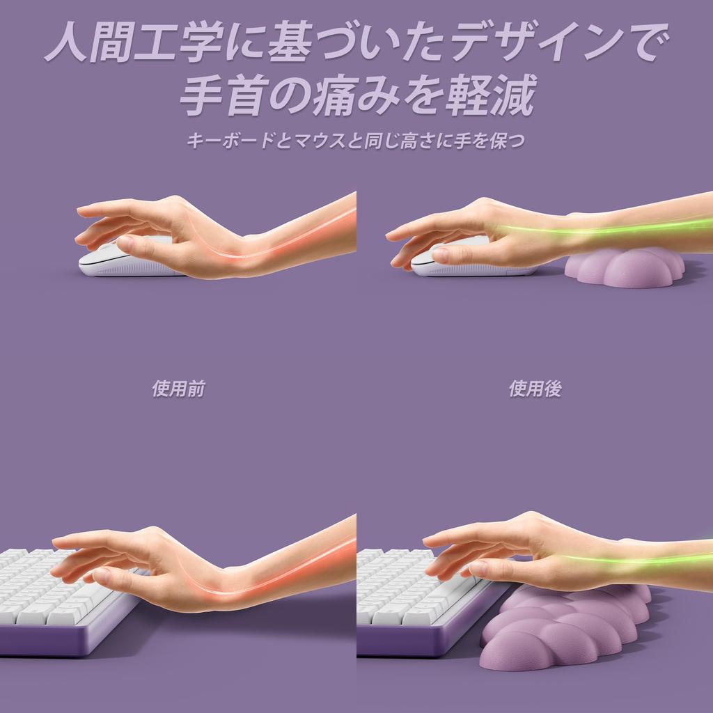 Mytrix of Wrist Memory Foam Keyboard Mouse Wrist Ergonomic Wrist Palm Reduces Relieves Wrist Wrist Cute Perfect for PC Gaming Office [Set 2] Rest,