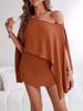 Summer New Solid One-Shoulder Design Pleated Casual Sleeve Multi-Wear Set Women's Outfit