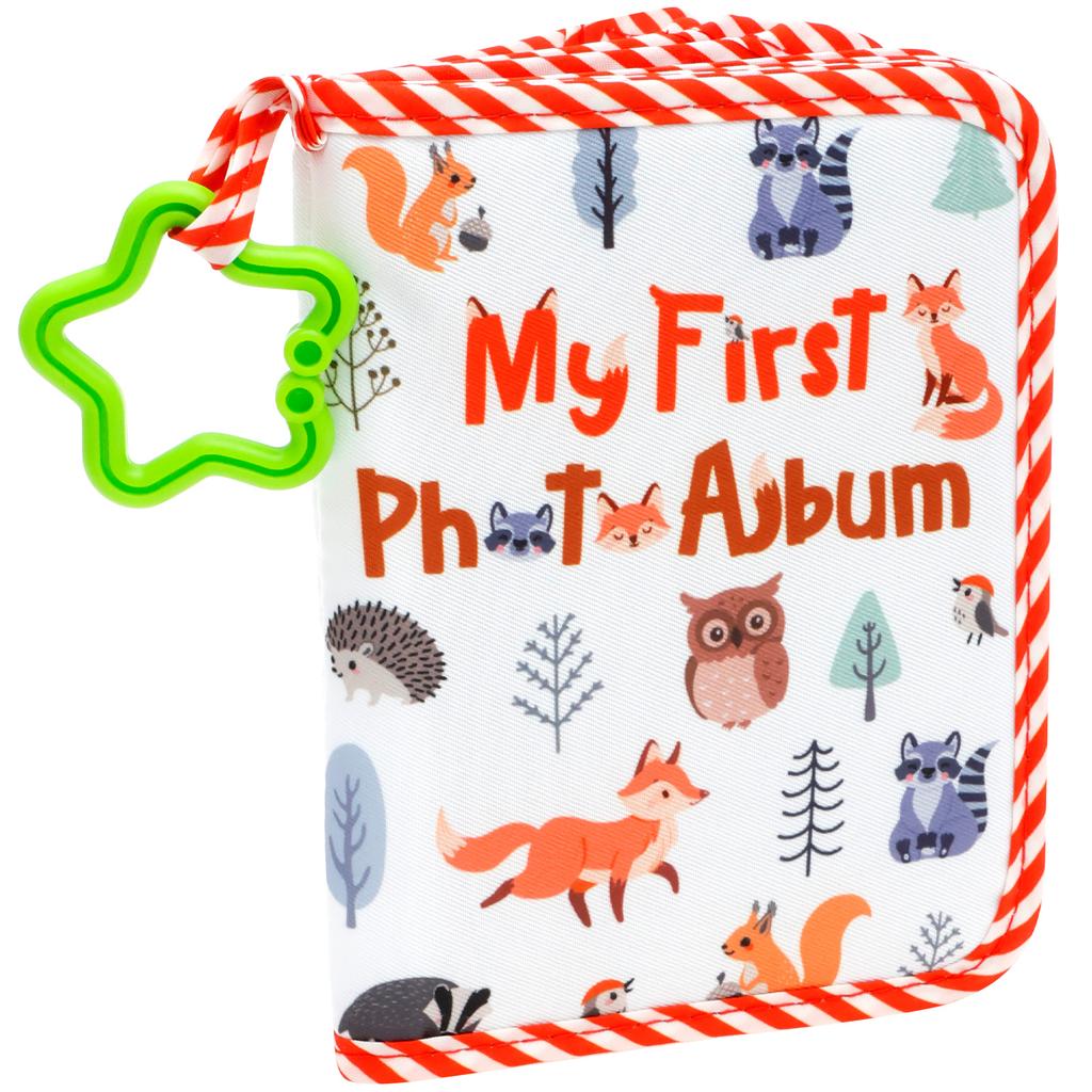1 Pc Soft Cloth Baby Photo Album Safe Baby Memory Album with Mirror Toddler Family Memory Book Present for Kids Newborn Toddlers