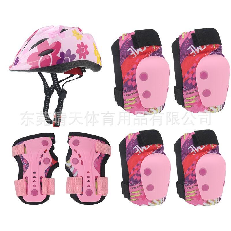 Kids Skateboarding Roller Skating Safety Gear Set With Helmet Knee Elbow Wrist Guards Boys Girls