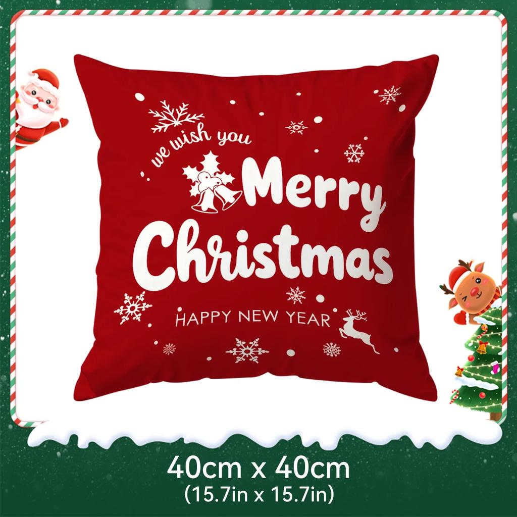 40/45/50cm Red Christmas Decoration Cushions Pillowcase Polyester Cushion Cover Throw Pillow Pillowcover Home Car Sofa Decor
