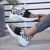 Men Women Summer Sports Sneakers Breathable Leopard print Sneaker Walking Fitness Sport Shoes Chunky Platform Height Increasing Loafers Elastic Tra...