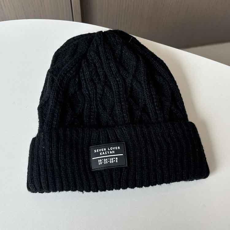 Winter Wool Hat Women's Fleece Thickened Warm Knitted Hat Big Head Circumference Ear Protection Hat Cold Hat