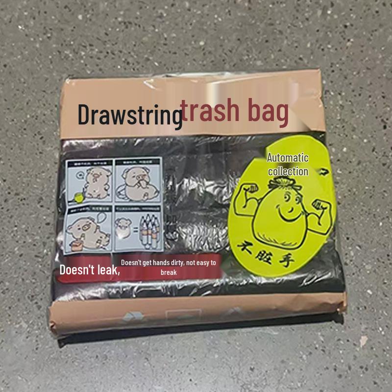 Blue Heart Rabbit Cartoon Drawstring Garbage Bags - Kitchen-Friendly, Portable, Thickened Design