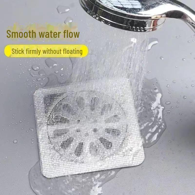 Disposable Square Floor Drain Hair & Mosquito Filter Stickers for Kitchen, Bathroom, Toilet