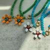 Adjustable Glass Necklace Featuring Vibrant Flowers Decoration for Stylish Women Seek Individuality Casual Wear