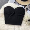 Pure Color Strapless Tube Top Vest Female Outwear Sexy Sexy Short Bare Midriff Slim Fit Thin Band Chest Pad Wipe Tops