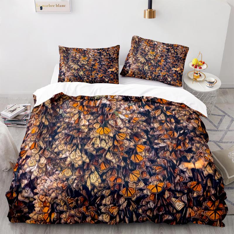 Butterfly Duvet Cover Set Blue Butterflies And Dragonfly Design White Twin Bedding Set For Kids Teen Girl Microfiber Quilt Cover