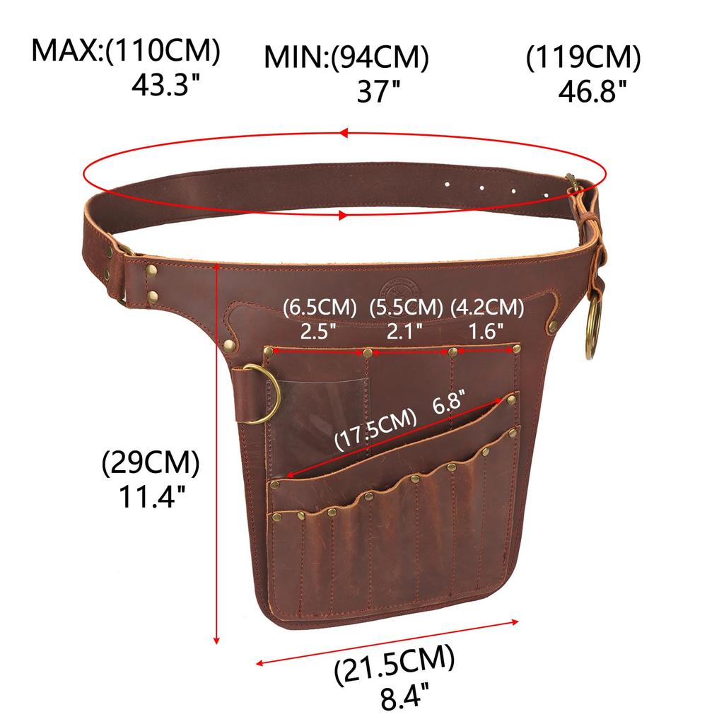 TOURBON Cutlery Waist Outdoor Dish Storage Genuine Leather Chef Camping Dish Camping Dish Dish Holder Case, Camping, BBQ, Pouch, Bag, Case, Storage,