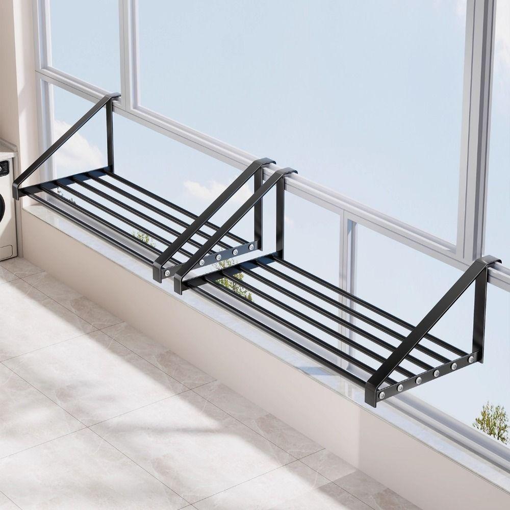 Space Saving Iron Shoe Drying Rack Wall Mounted Hanging Clothes Rack Railings Windowsill