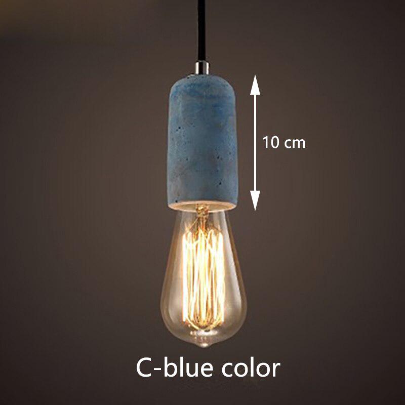 3 style kolorowe krótkie Loft Nordic Cement wisiorek światła nowoczesna lampa led E27 110 V przewód restauracja!