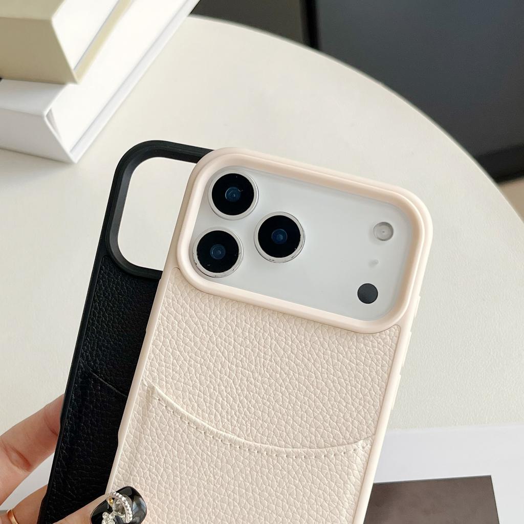 Personalized Custom Name Insert Card Case for iPhone 12 13 14 15 16 17 Pro Max Plus Air PU Leather Gold Hot Foil Stamping