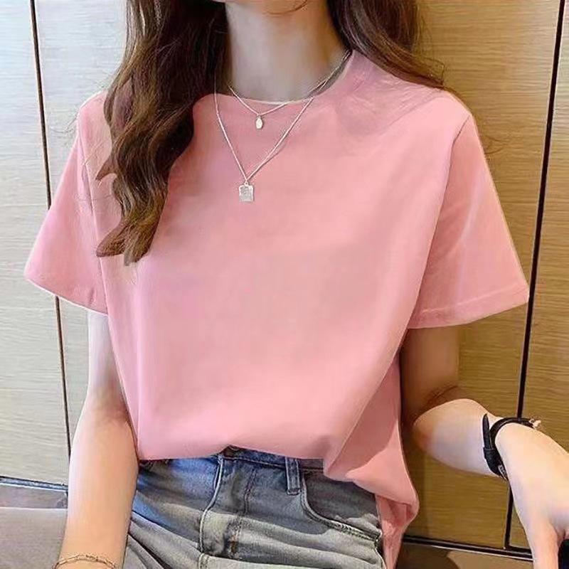Women's 2025 Summer Unisex Round Neck Printed Short-Sleeve Loose Cotton T-Shirt