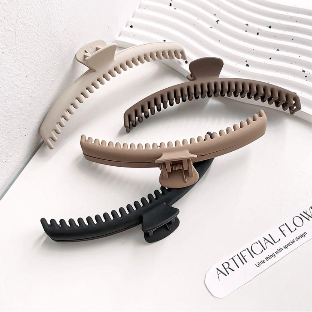 Large Thin Shark Clip Solid Color Geometric Hair Claw Temperament Matte Claw Clip  Girls