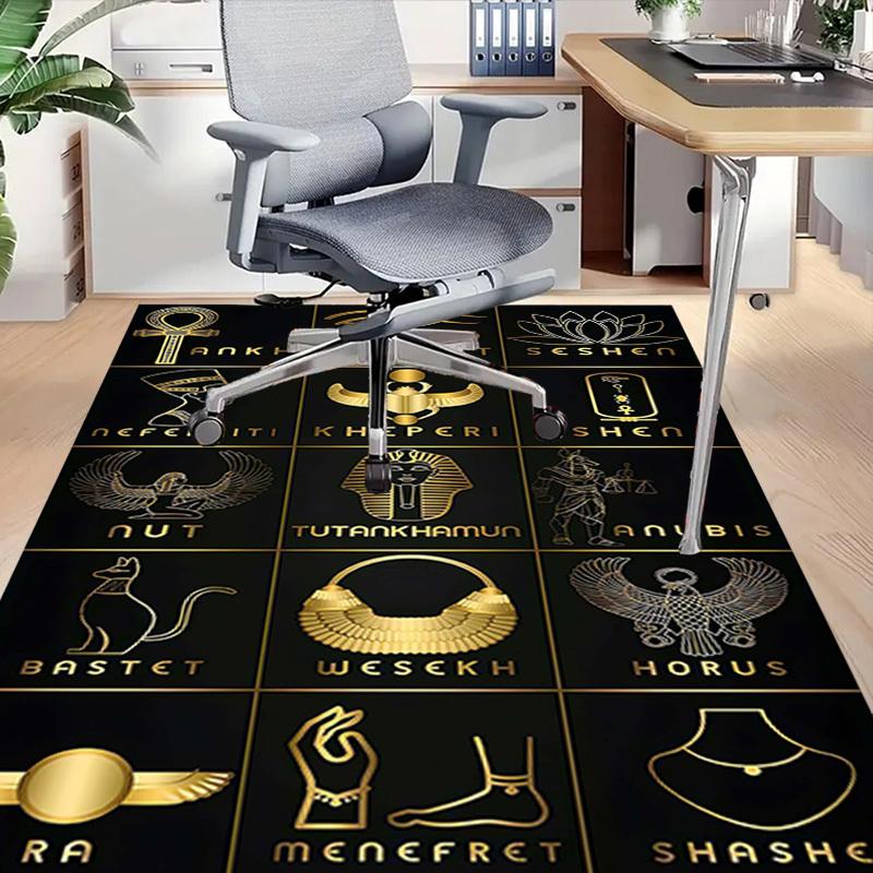 1PC Egyptian symbols Anti-slip carpet, suitable for Office, bedroomand playrooms. It can also be used as a sofa footrest cover-R57