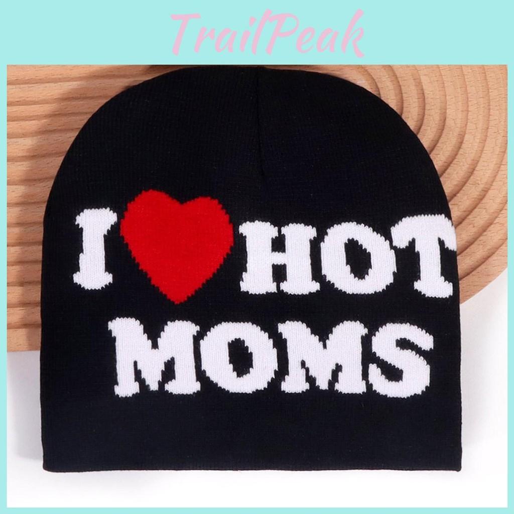 Hot Moms I Letter Pattern Knit Hat For Winter Outdoor Warm Cap Gift Fashion