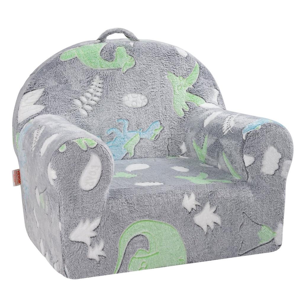 Toddler Chair Glow In the Dark Plush Baby Chair Playroom Furniture Grey