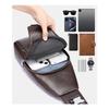 Men's PU Leather Chest Bag - Large Capacity Crossbody Sling Bag,Shoulder Bag, Adjustable Shoulder Strap for Travel & Outdoor Use