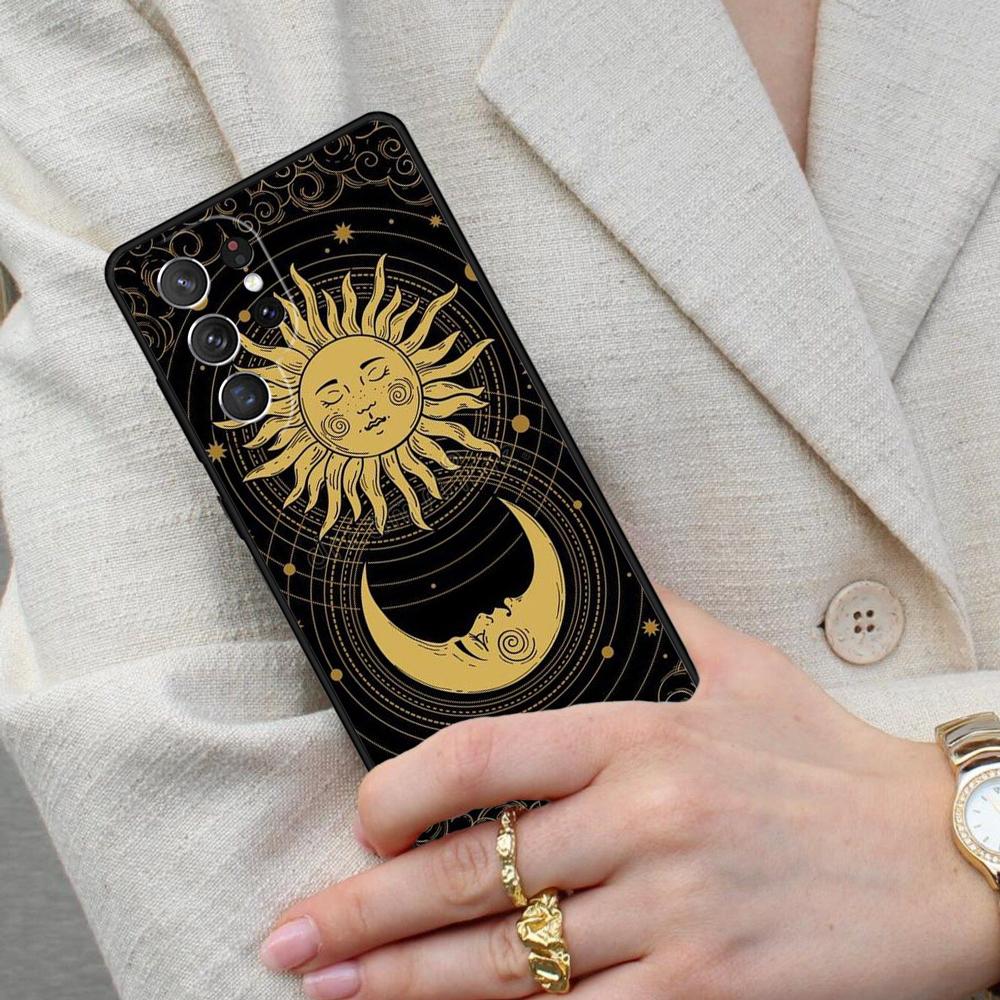 Sun Moon Face Cell Phone Case for Samsung Galaxy S26 Ultra S25 S24 S23 S22 S21 S20 Note10 Cover