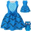 Girls Sleeveless Dress Witch Hunting Girls Group Full Print Galaxy Music Note Skirt with Big Bow Kids Princess Party Birthday Casual Sundress Little