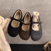 Fashion Buckle Strap Ladies Mary Janes Flats with Fur Shoes Round Toe Female Plush Footwear Women Flats Warm Shoes