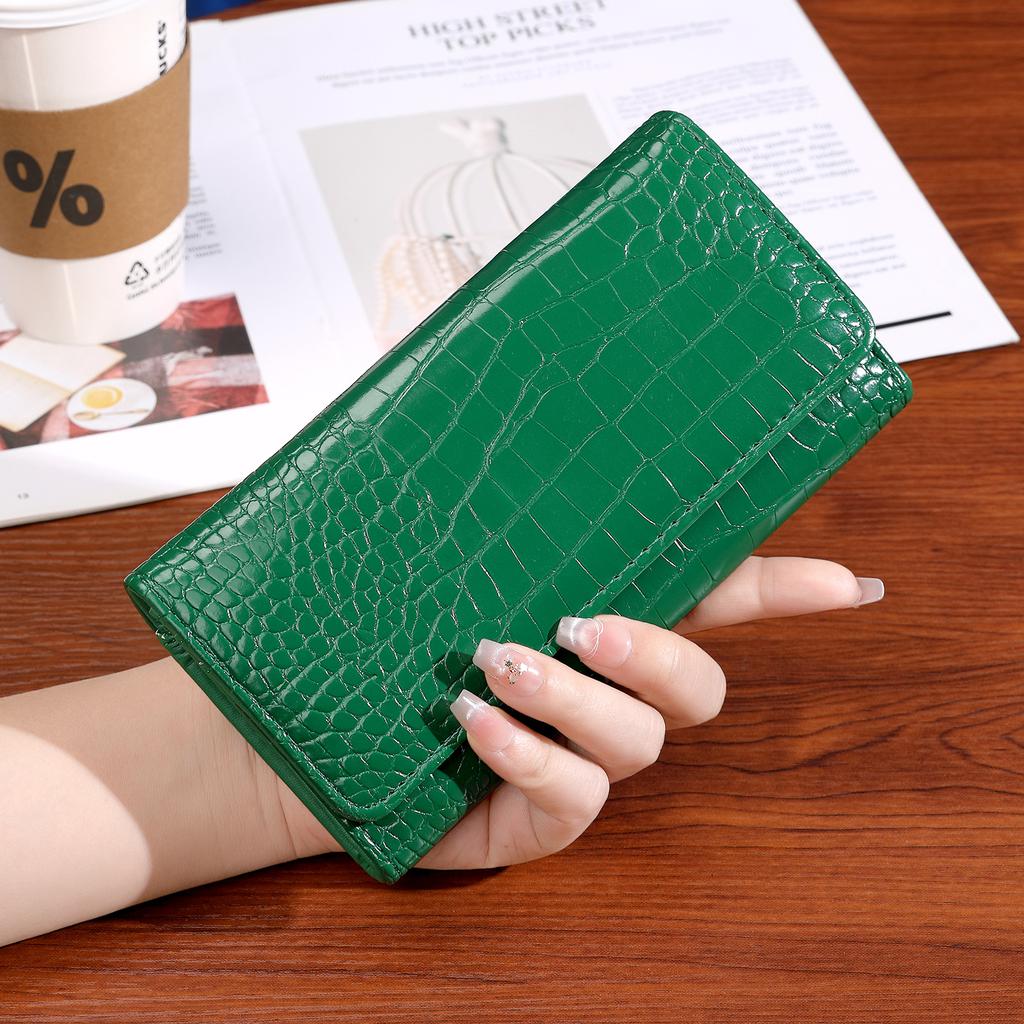 Luxury Crocodile Pattern Long Wallet for Women Large Capacity Clutch Purse Multi Card Holder Phone Wallet Fashion Lady Handbag