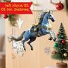Exquisite  White Horse Acrylic Flat Hanging Ornament Home Decoration Backpack