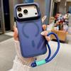 Skin-sensitive Lens Holder, Suitable for iPhone17PRO Magnetic Mobile Phone Case with Lanyard, Anti-drop Apple 16/15 Hard Case.