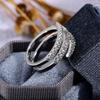 Huitan Fashion Surround Shaped Finger Rings For Women Shiny Crystal Cz Marriage Party Bridal  Statement Jewelry Whole Sale