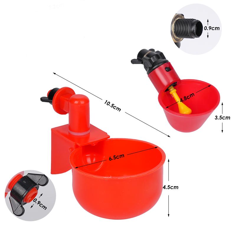 Chicken Drinking Bowl Automatic Water Dispenser 4/6/8CM 2/4/6Pcs Drinking Cup Water Bowl Quail Poultry Duck Drink Tool Breeding