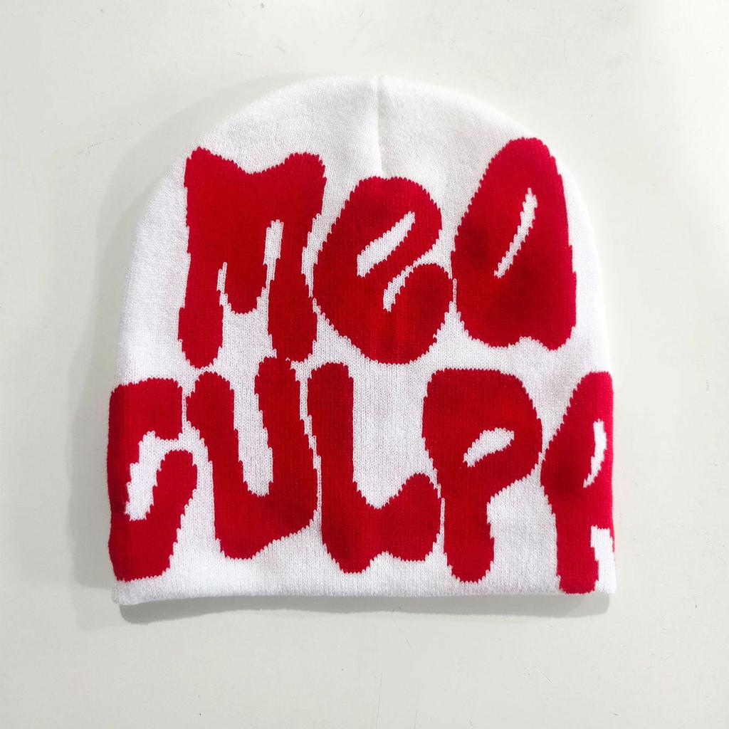 Hip Hop Trend Letter Knit Beanie - Unisex Wool Jacquard Hat