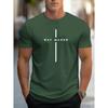 cotton Men's 100% Cotton Summer Loose Size Fashionable WAY MAKER Print Slim Fit Casual Sports Round Neck Short Sleeved T-shirt Top
