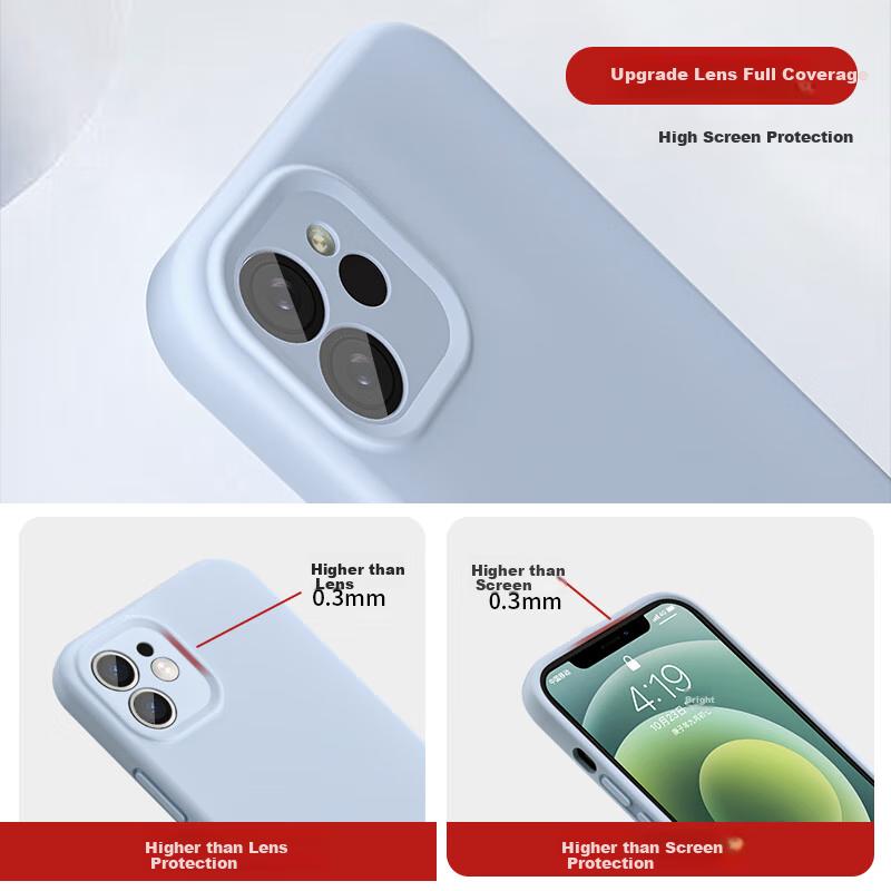 IPhone 12 Case, IPhone 12 Premium Liquid Silicone Soft, Full Lens Protection, Anti-Drop Anti-Fingerprint, Solid Color Simple, Antique White