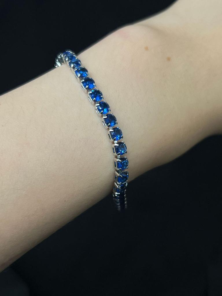 Elegant Women’s Colored Zircon Gold-Plated Tennis Bracelet