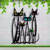 Schmiedeeisen Eisen Wandskulptur Bunte Katze Wandornament Metall Katze Wandkunst Wandornament