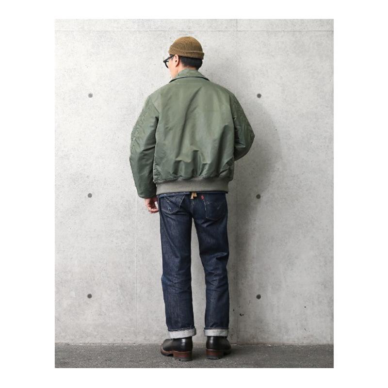 Normanlong Men's Trendy Cotton Pilot Jacket, Air Force Military Style with Turn-Down Collar, CWU-45P Baseball Jacket