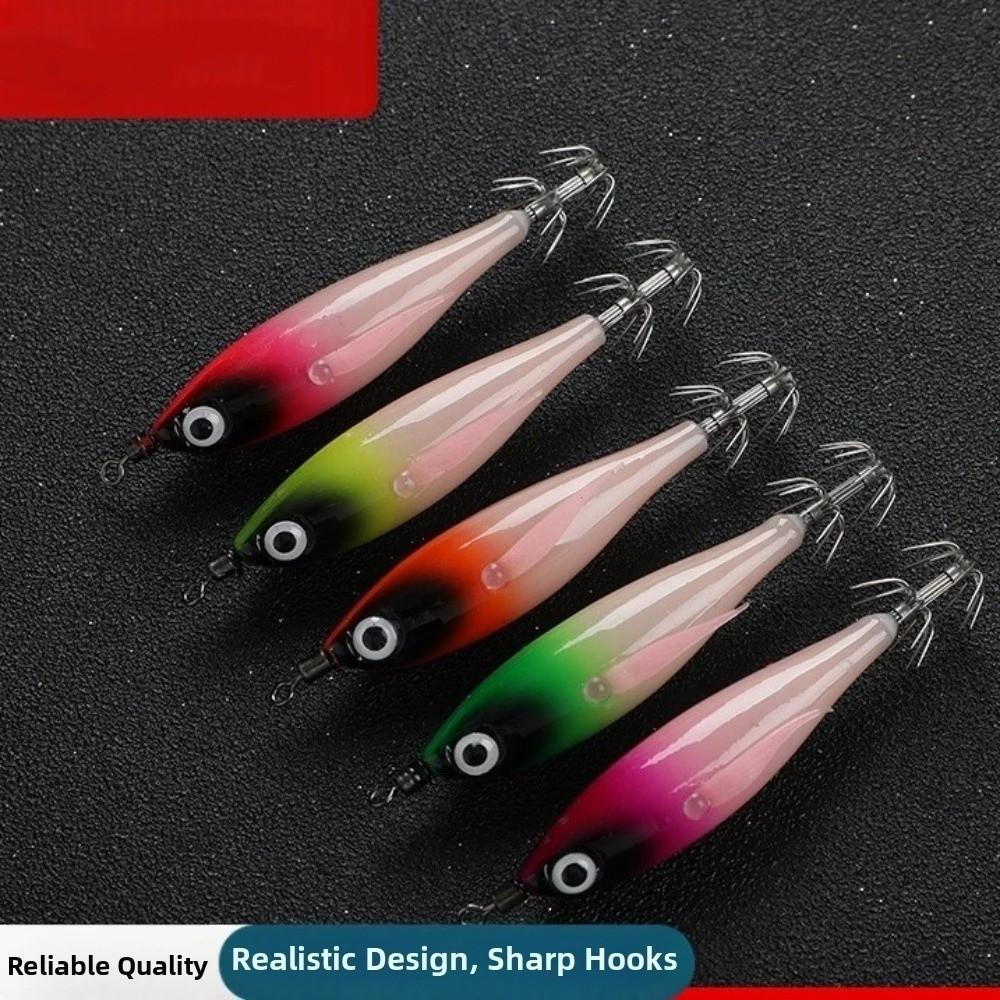 5pcs 5pcs Set Squid Jig Set 5cm Size Egi Fishing Bait Set Saltwater Fishing Lure  For Octopus