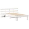 White Bed Frame with Headboard 90 X 190 Cm Solid Pine Wood
