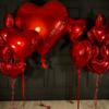 Oversize 63 inch red aluminum foil balloons and 18 inch love balloons Valentine's Day proposal wedding birthday decoration