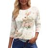 Women's Fashion Casual Sleeve Easter Elements Print Round Neck Top